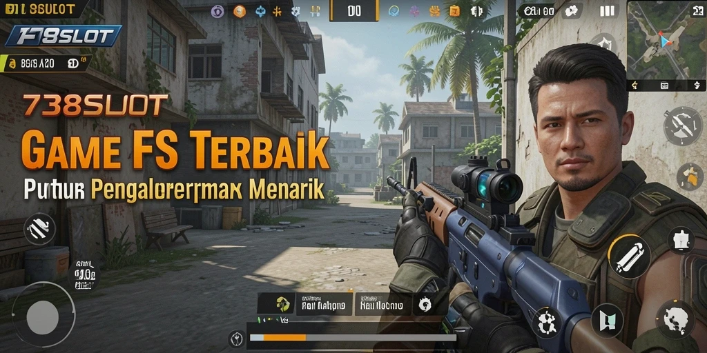 Screenshot utama 738SLOT menampilkan aksi cepat dalam gameplay FPS.