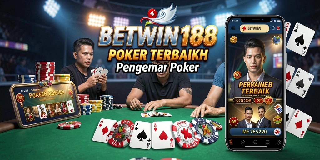 Screenshot BETWIN188 menunjukkan gameplay Poker yang mendebarkan.