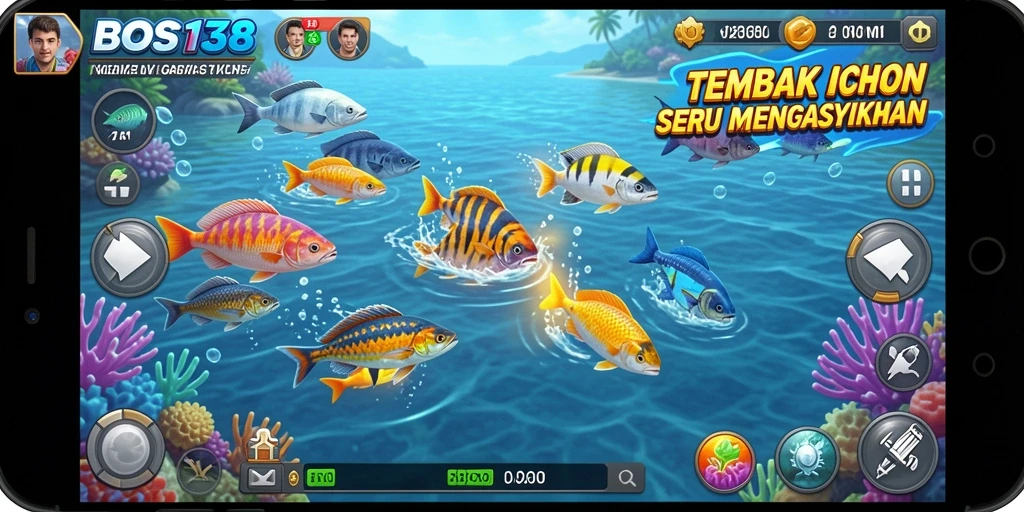 Gameplay menarik dari BOS138 menampilkan aksi menembak ikan.