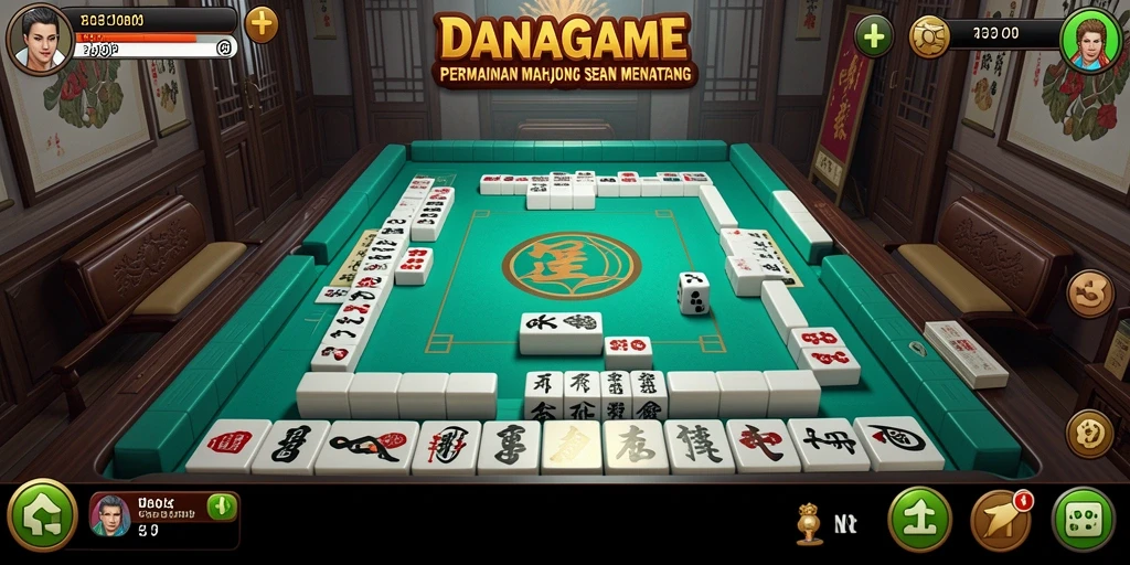 Tampilan gameplay Mahjong yang menarik dan seru di DANAGAME.