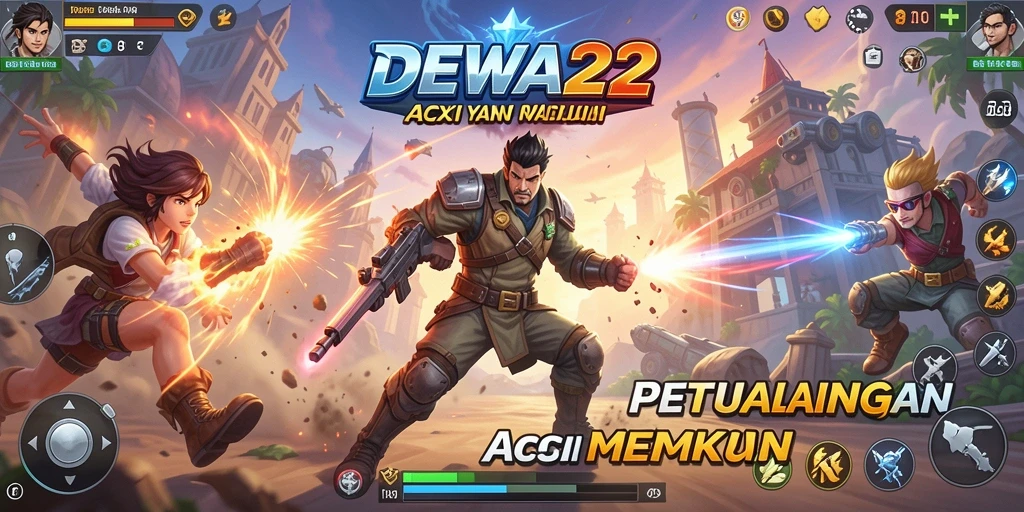Tangkapan layar DEWA22 menampilkan pertarungan seru di arena action.