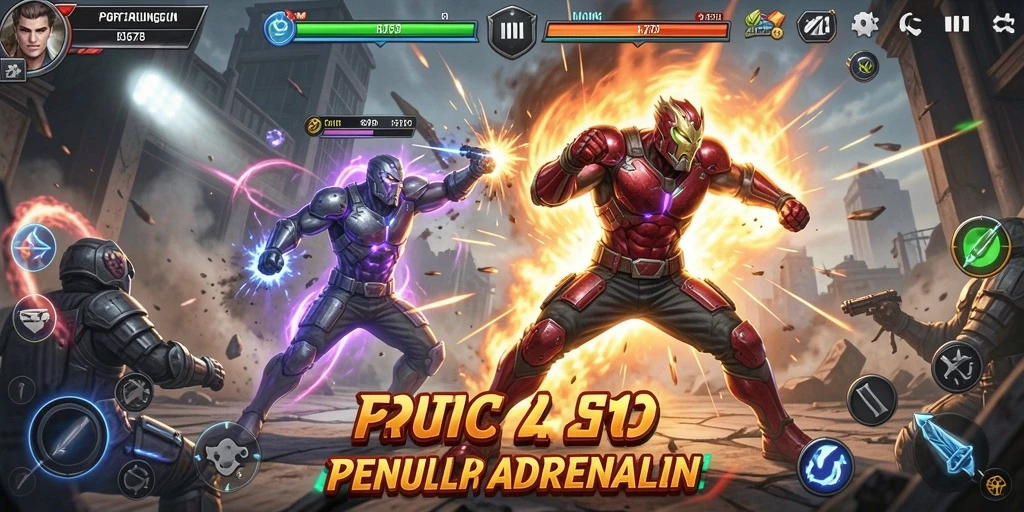 Screenshot ID678 menampilkan pertarungan aksi yang intens dan seru.