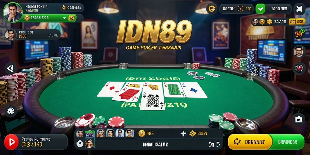Tampilan gameplay seru saat bermain poker di IDN89.