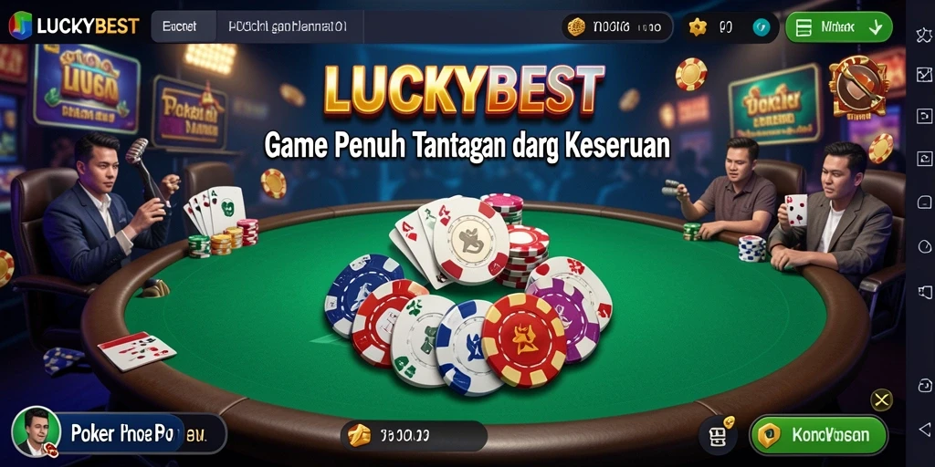 Tampilan gameplay Poker yang menarik di LUCKYBEST.