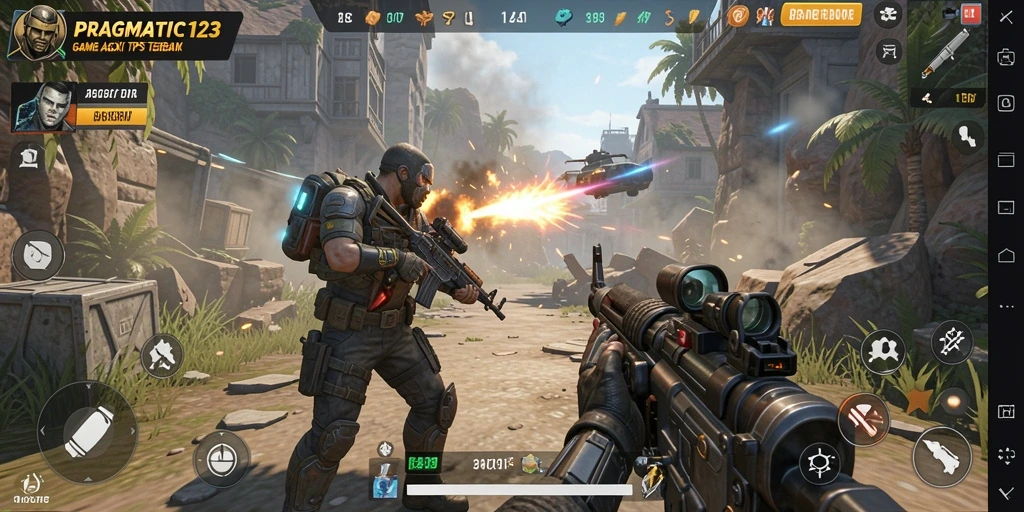 Screenshot PRAGMATIC123 menampilkan aksi mendebarkan dalam gameplay TPS.