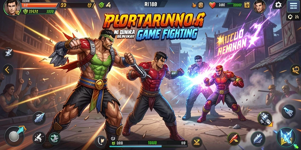 Screenshot RI188 menampilkan aksi pertarungan yang seru dan intens.