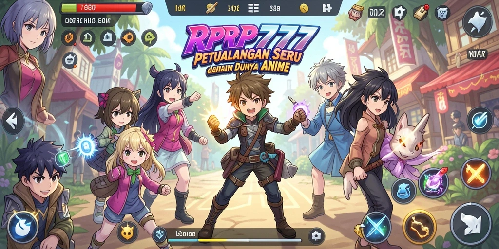 Tampilan gameplay menarik RPRP777 dengan karakter anime yang dinamis.