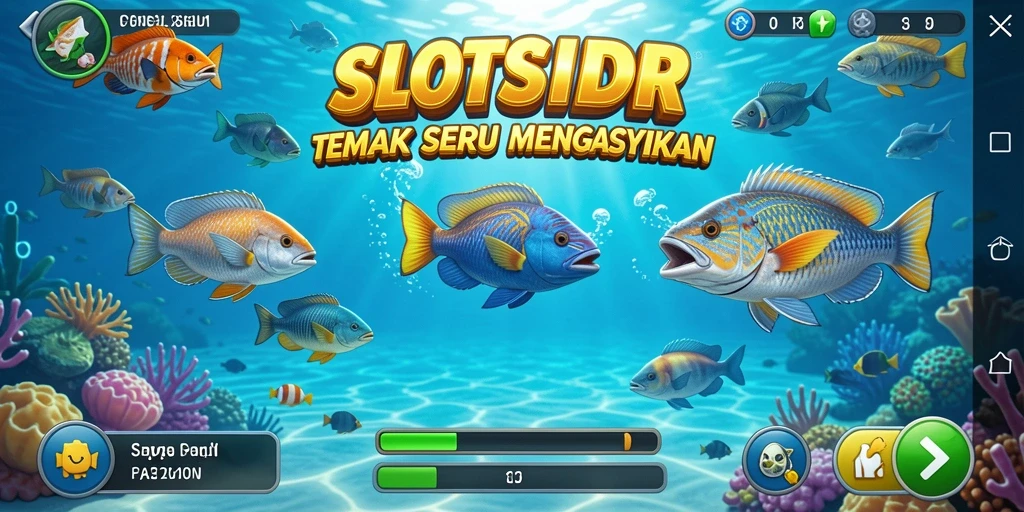 Screenshot gameplay SLOTSIDR menampilkan aksi menembak ikan yang seru.