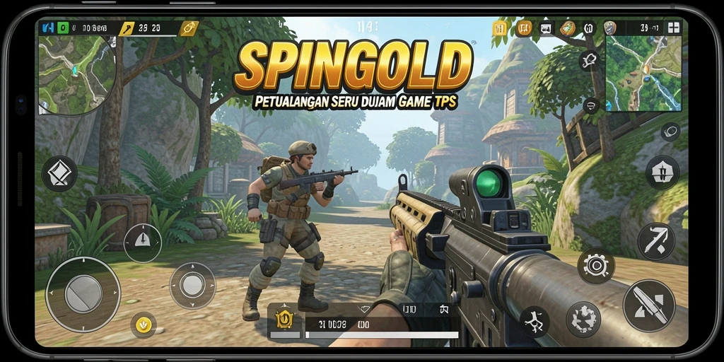 Tampilan gameplay SPINGOLD yang penuh aksi seru.