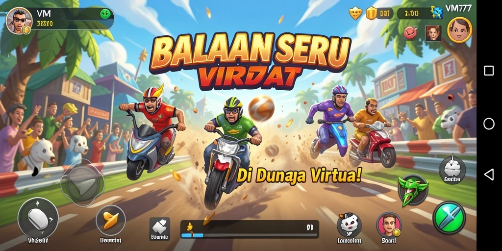 Tangkapan layar gameplay dari balapan seru di VM777.