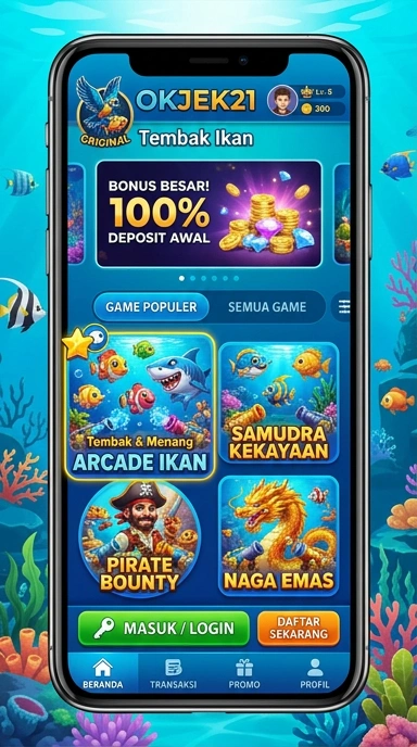 Halaman unduh aplikasi di okjek21 dengan berbagai pilihan.